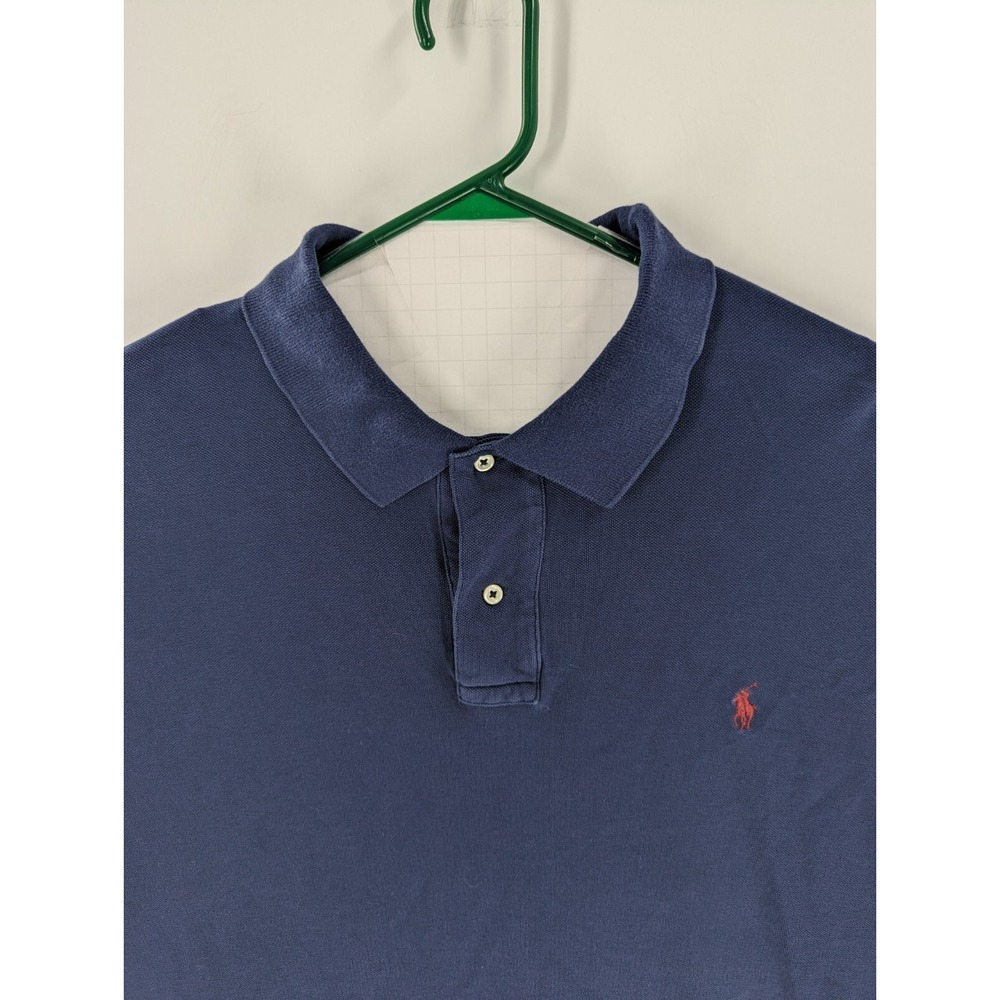 Polo Ralph Lauren Navy Blue Short Sleeve Polo Shirt, Men's 2XLT, Pony, Tall - Picture 2 of 7